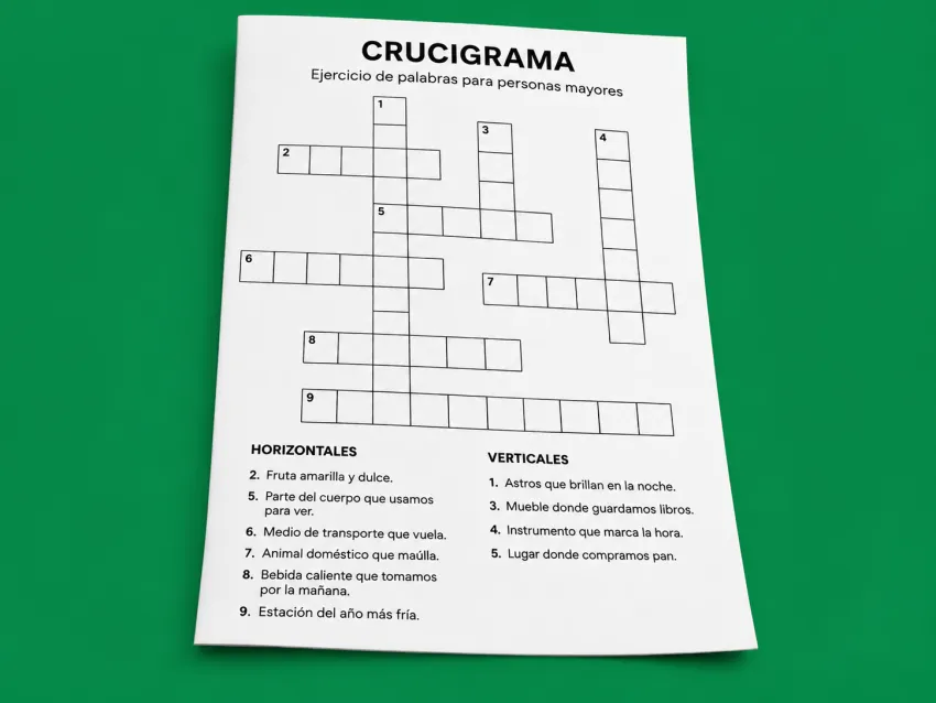 Muestra de crucigrama del kit