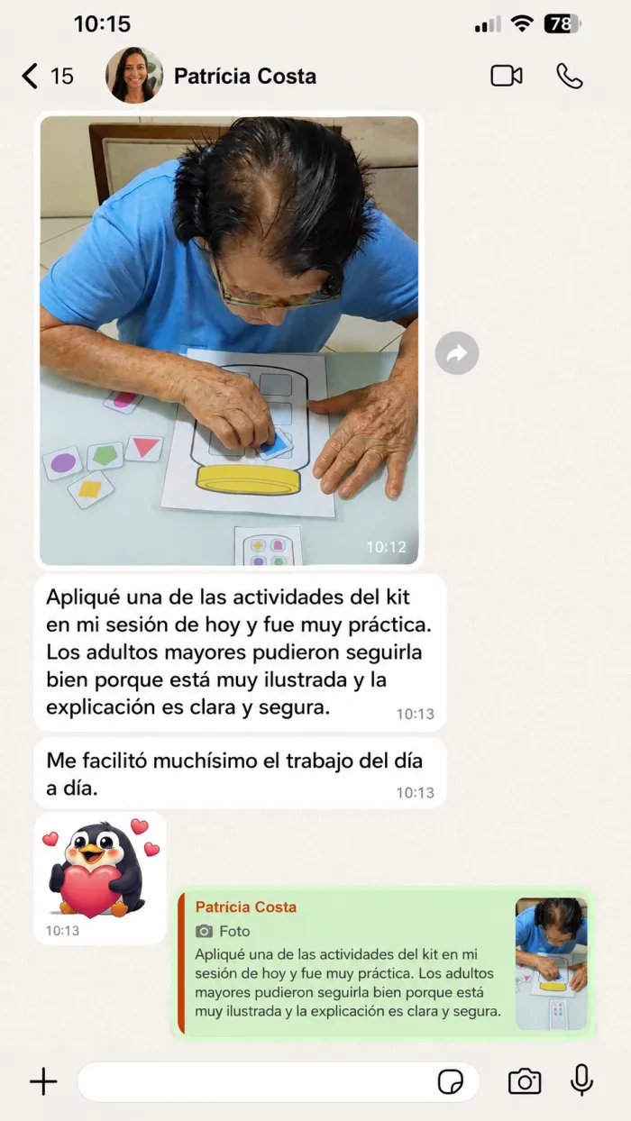 Testimonio de WhatsApp de una familia