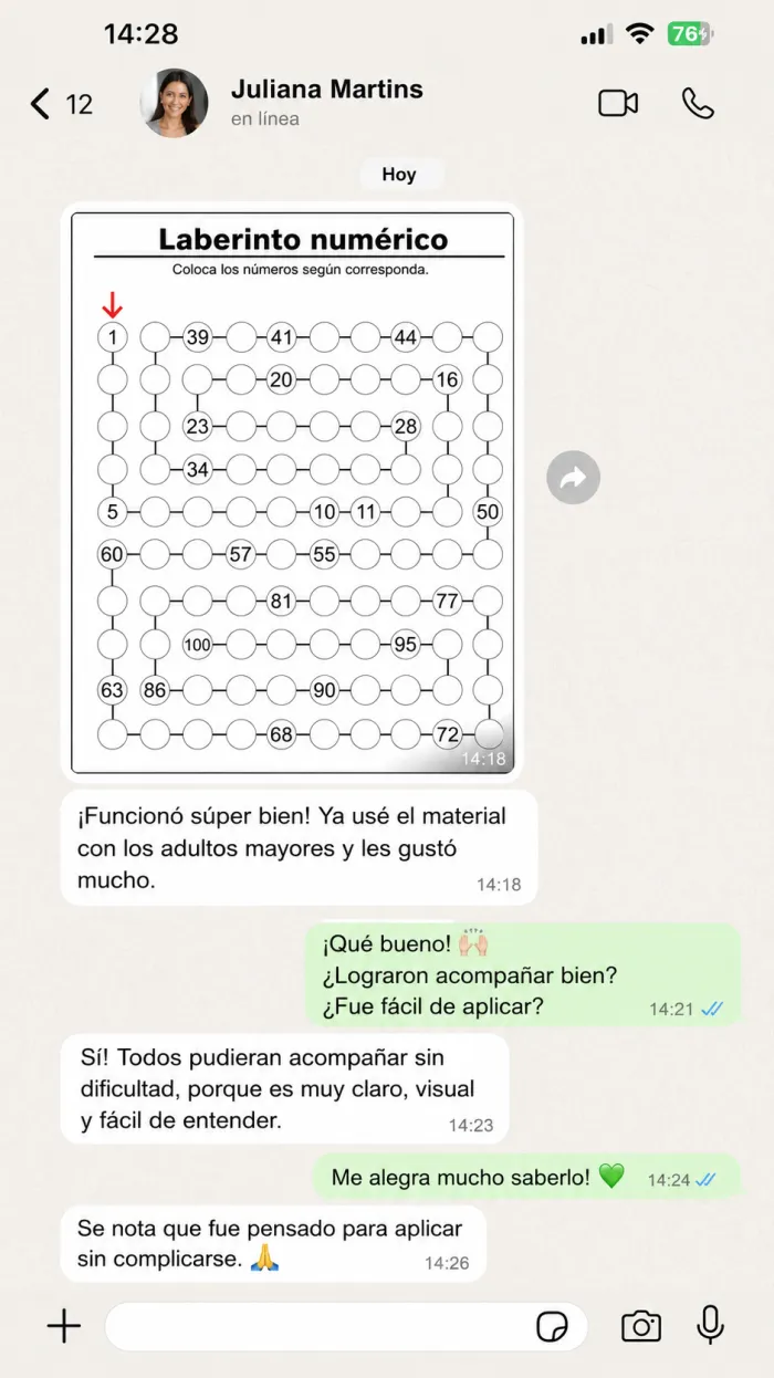 Testimonio de WhatsApp de una familia